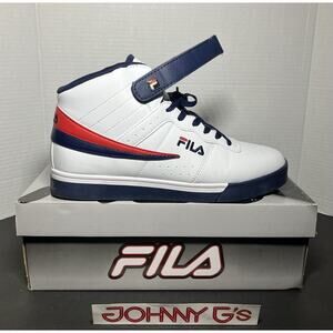 Size 9.5 - FILA Vulc 13 Mid Plus - Red White Blue 1SC60526-125 Worn 1X